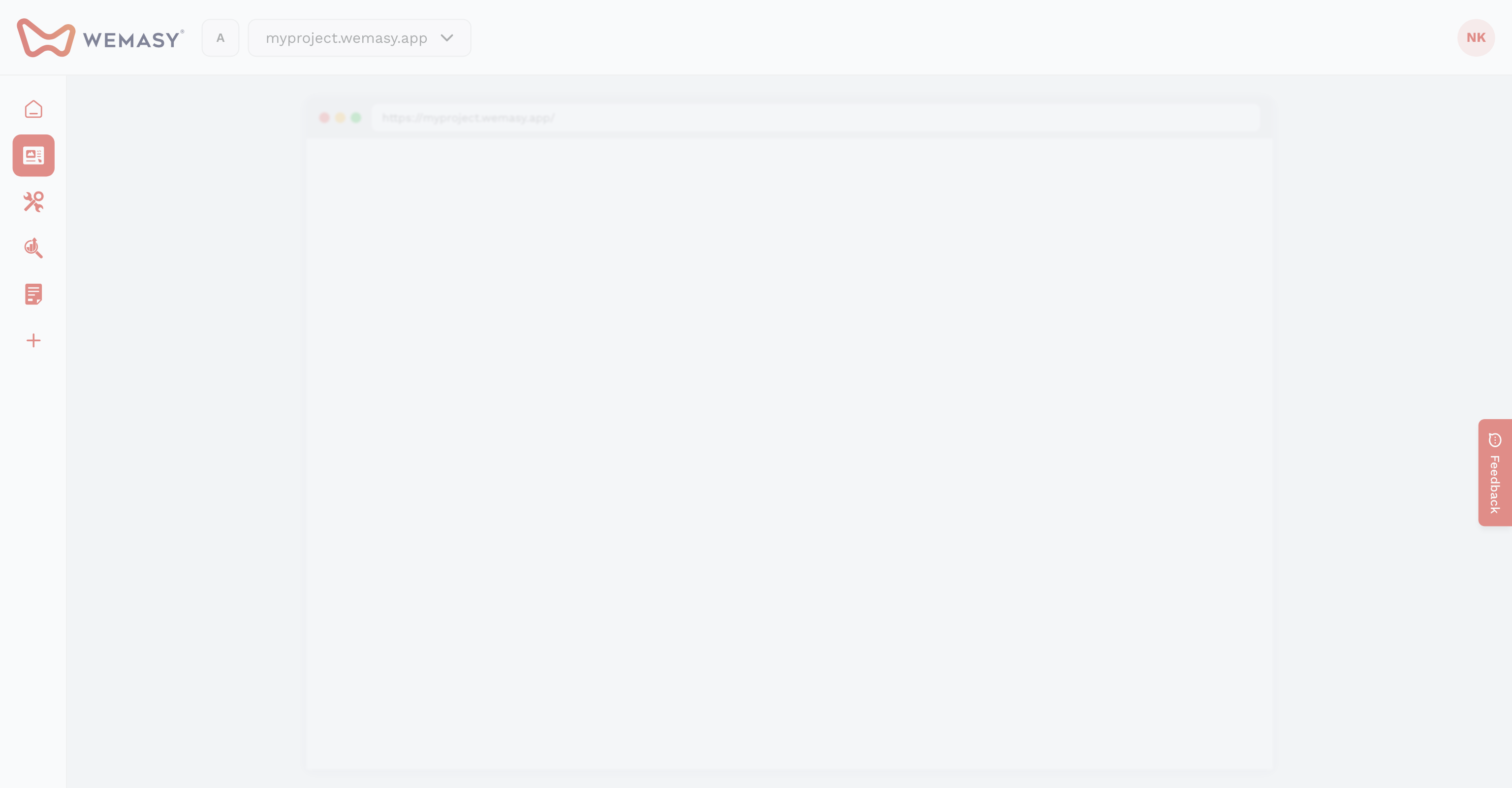 A WEMASY AI-asszisztens ablaka a Weboldalépítőben