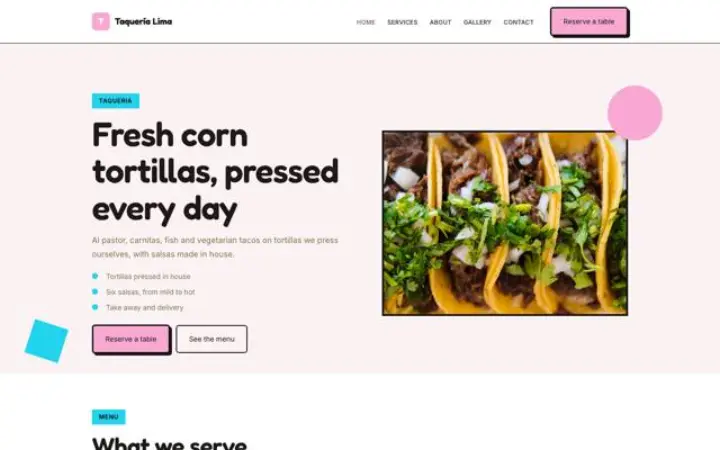 Weboldal taqueria