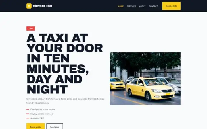 Weboldal taxitársaság