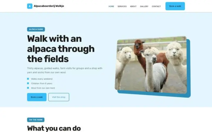 Téma: Alpacaboerderij Wolkje