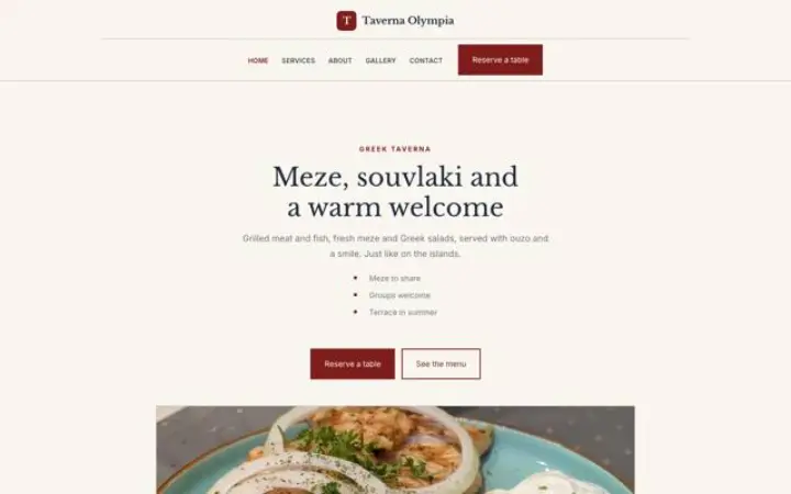 Weboldal görög étterem