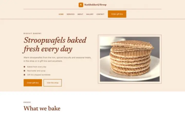 Weboldal kekszpékség