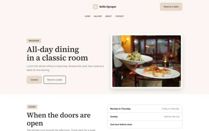 Weboldal brasserie