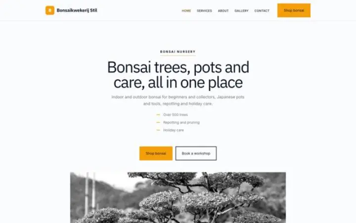 Téma: Bonsaikwekerij Stil