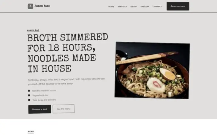 Weboldal ramen bár