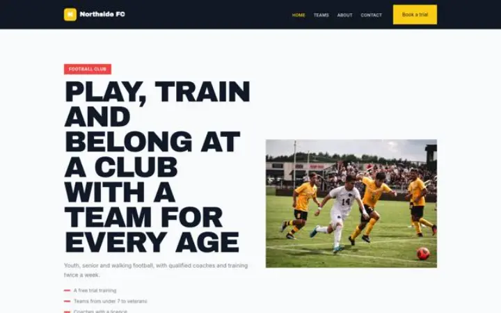 Weboldal sportklub