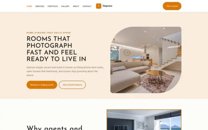 Weboldal home staging