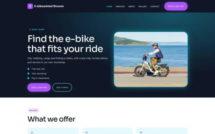 Weboldal e-bike bolt