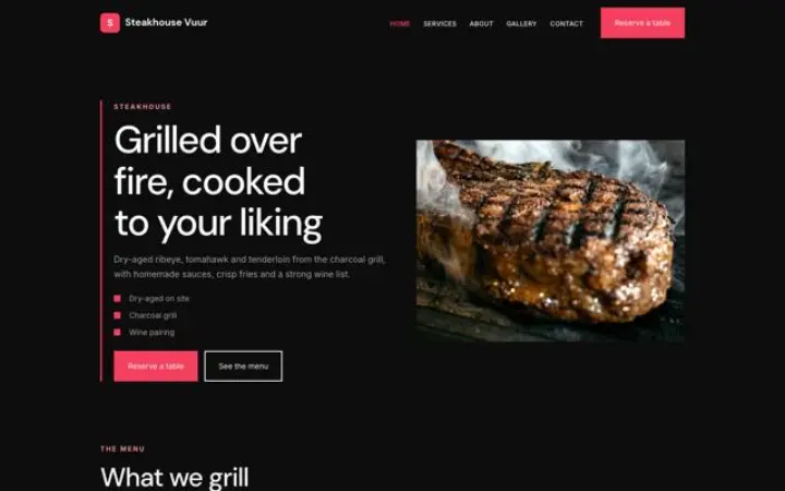 Weboldal steakhouse