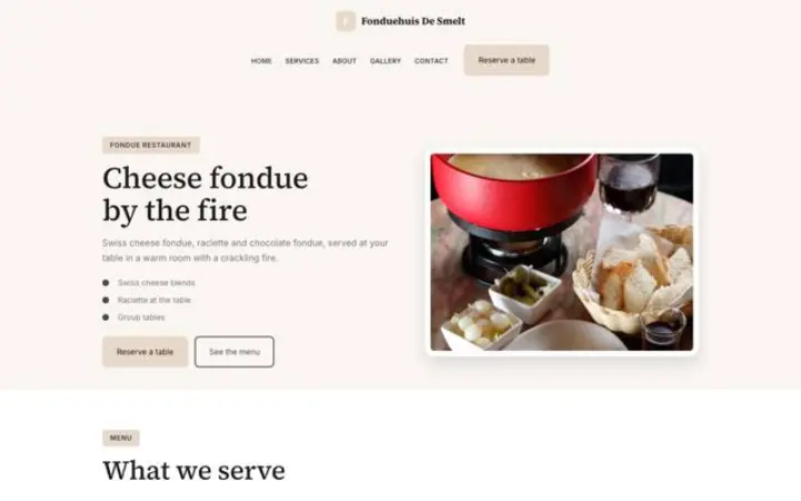 Weboldal fondüétterem