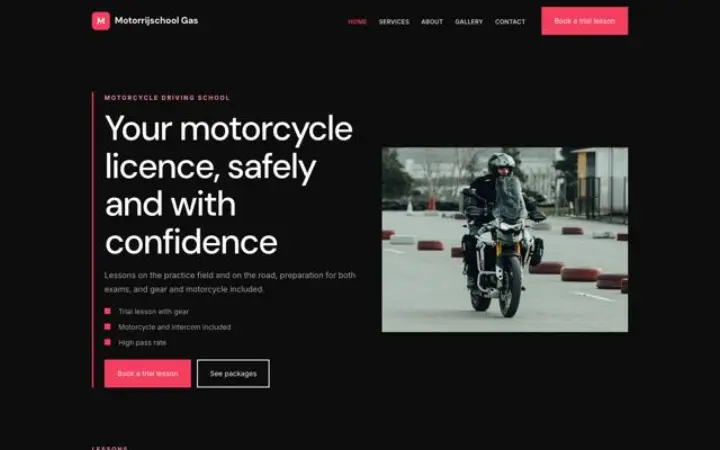 Weboldal motoros autósiskola