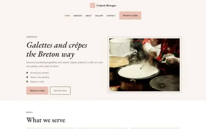 Weboldal crêperie