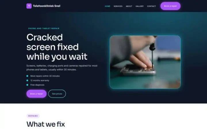 Weboldal telefonszerviz