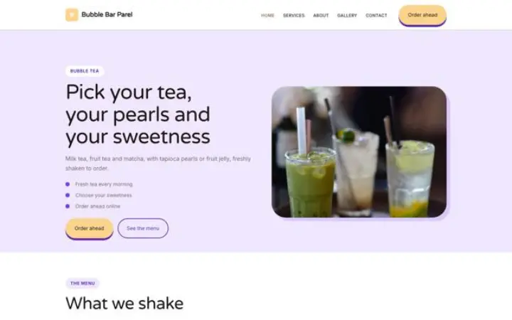 Weboldal bubble tea bár