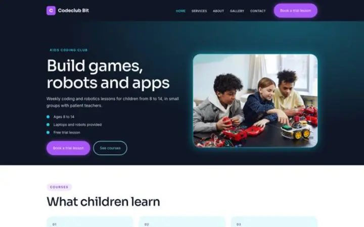 Weboldal programozóklub gyerekeknek