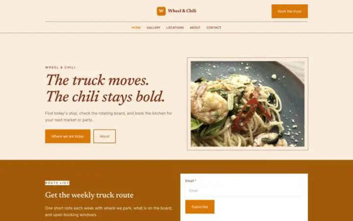 Weboldal food truck