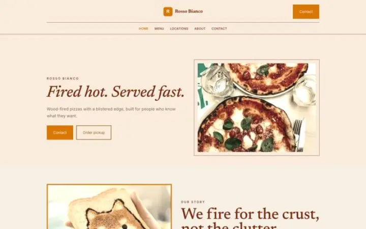 Weboldal pizzéria
