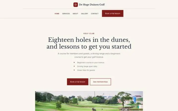 Weboldal golfklub