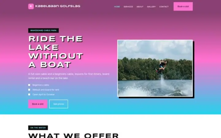 Weboldal wakeboard kábelpálya
