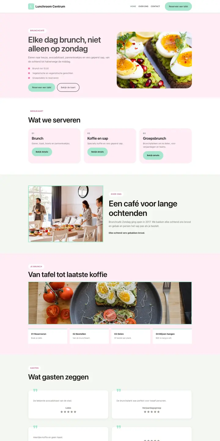 Példa egy weboldalra, szakma: bisztró