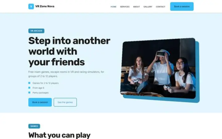 Weboldal vr aréna