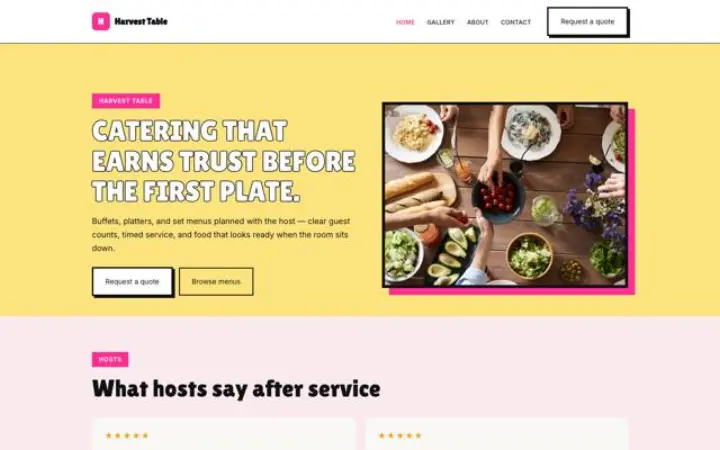 Weboldal catering